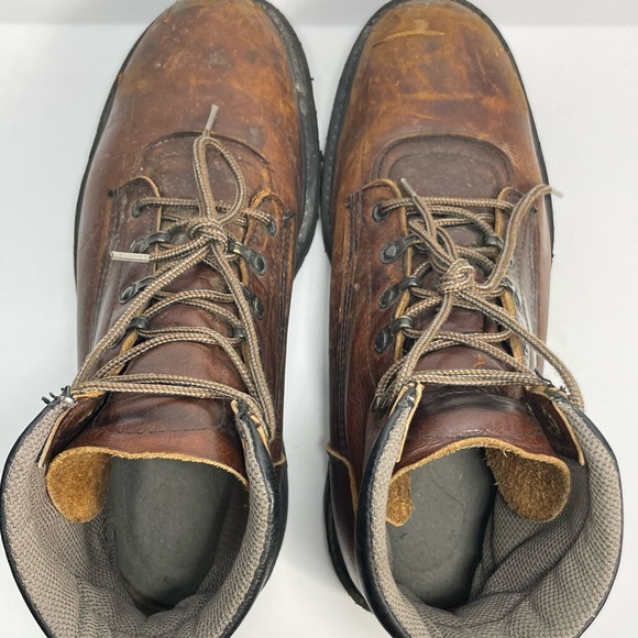 Red Wing Shoes Dark Brown Leather Steel Toe Waterproof Work Boots Mens Size 9 - Picture 10 of 12